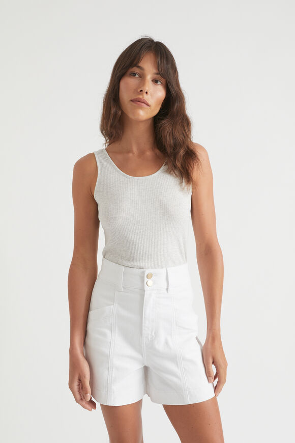 Denim Tailored Short  White  hi-res