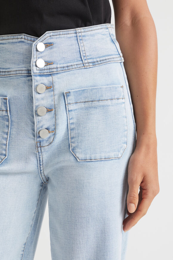 High Waist Crop Jean  Ice Blue Denim  hi-res
