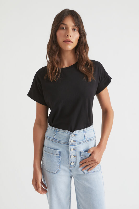 High Waist Crop Jean  Ice Blue Denim  hi-res