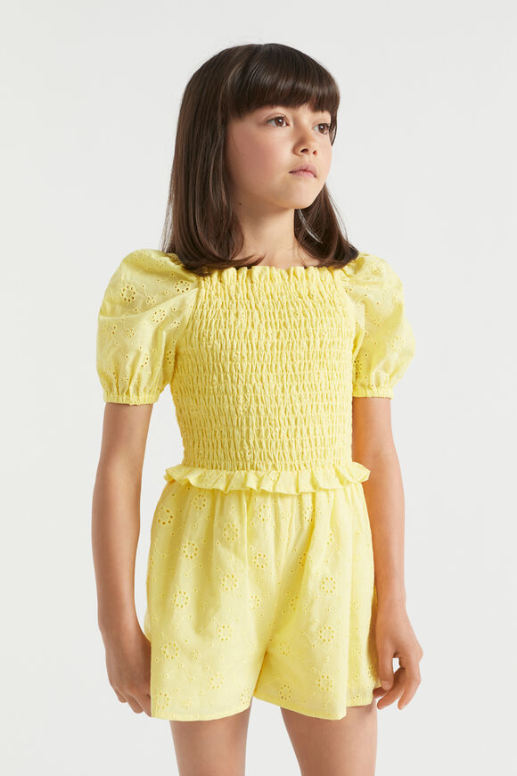 Floral Openwork Playsuit  Sunshine  hi-res
