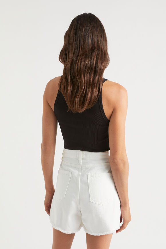 Denim Raw Hem Short  White  hi-res