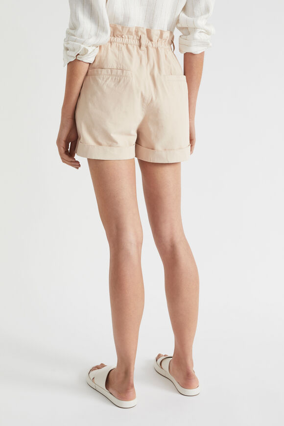 Cotton Paperbag Short  Sheer Beige  hi-res