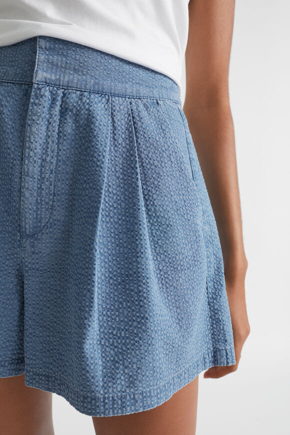 Seersucker Pleat Front Short  Capri Wash  hi-res