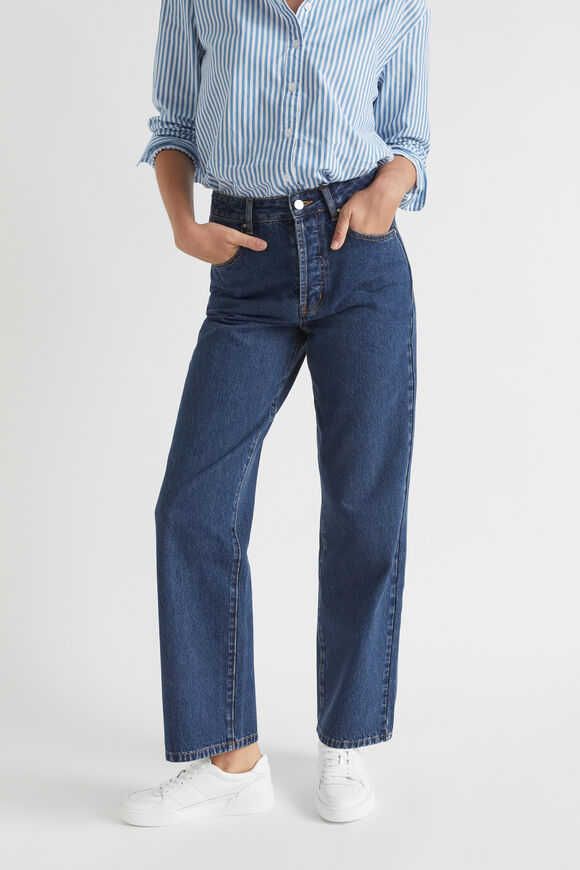 Long Length High Waist Jean  Night Blue Denim  hi-res