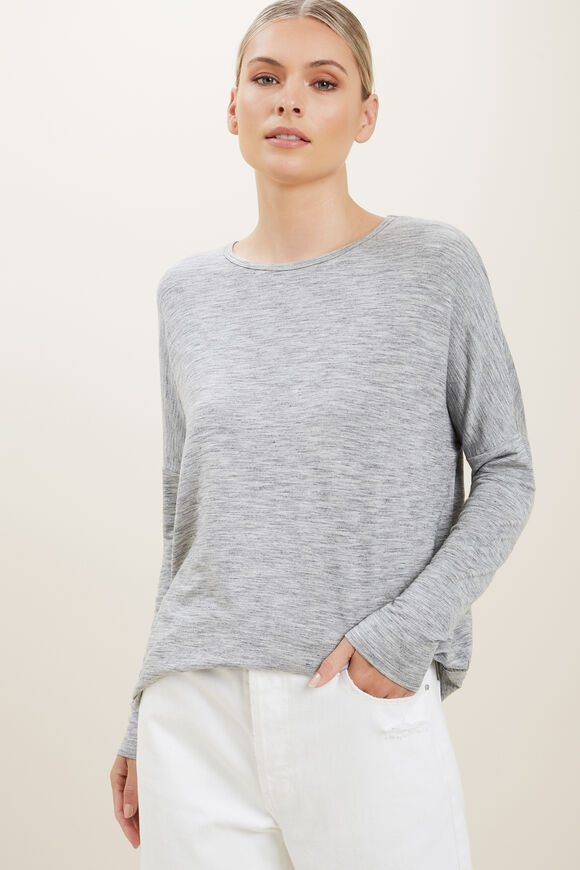 Spacedye Hi-Low Sweater  Stormy Grey Spacedye  hi-res