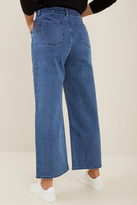 Core Wide Leg Stretch Jean  Mid Denim Wash  hi-res