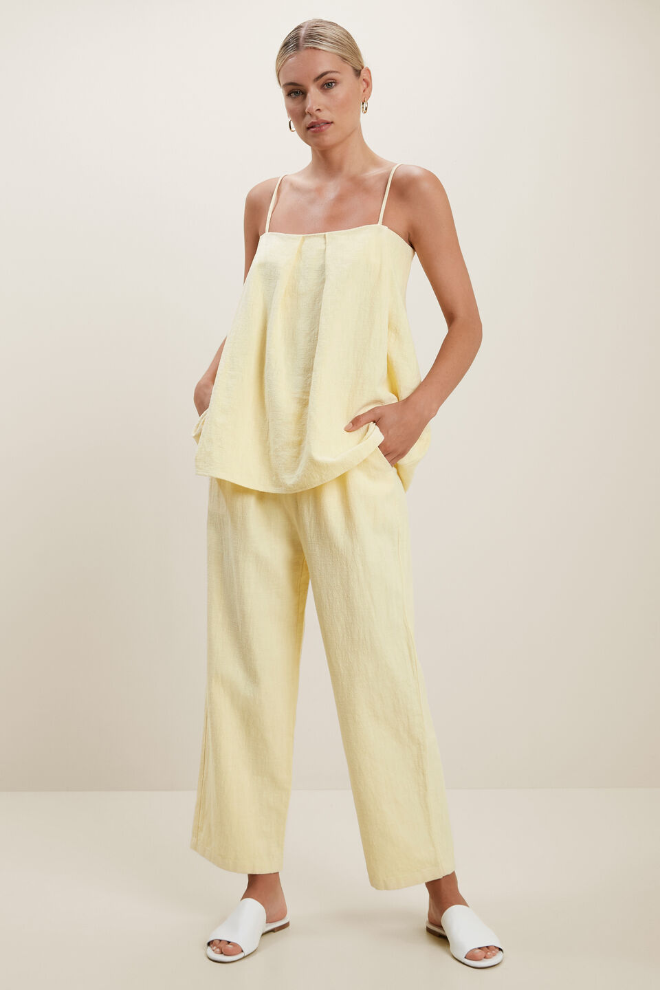 Textured Relaxed Pant  Limocello