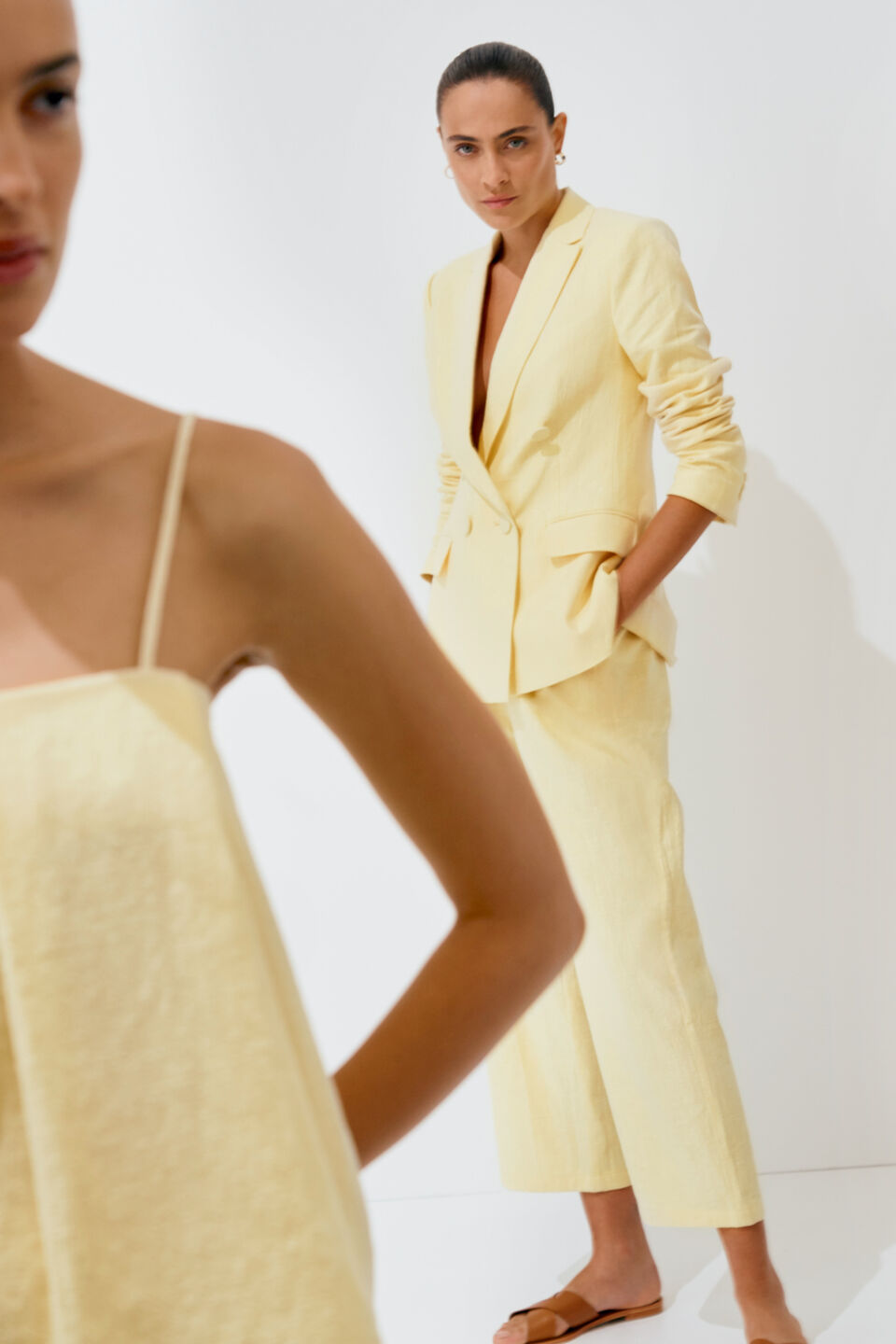 Textured Relaxed Pant  Limocello