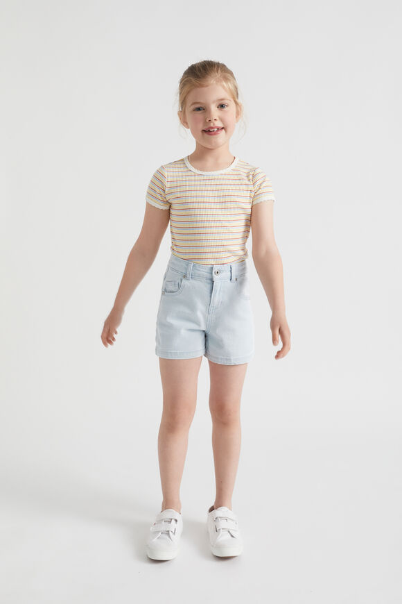 High Rise Denim Short  Sun Bleach  hi-res