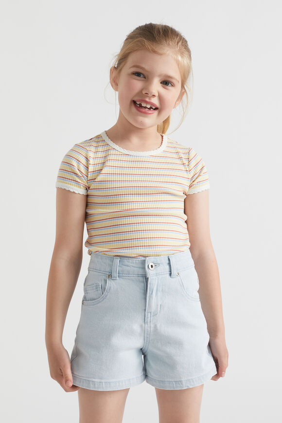 High Rise Denim Short  Sun Bleach  hi-res