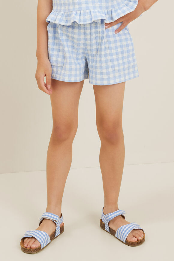 Gingham Textured Short  Bluebell  hi-res
