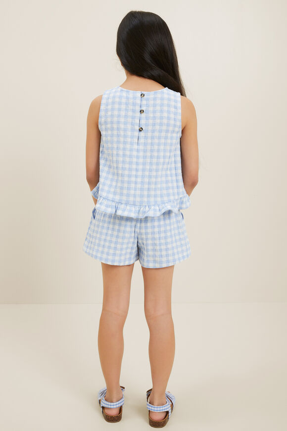 Gingham Textured Short  Bluebell  hi-res