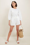 Linen Balloon Sleeve Top  Whisper White  hi-res
