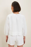 Linen Balloon Sleeve Top  Whisper White  hi-res