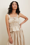 Poplin Tiered Bodice Top  Sandstone Beige  hi-res