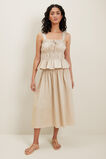 Poplin Tiered Bodice Top  Sandstone Beige  hi-res