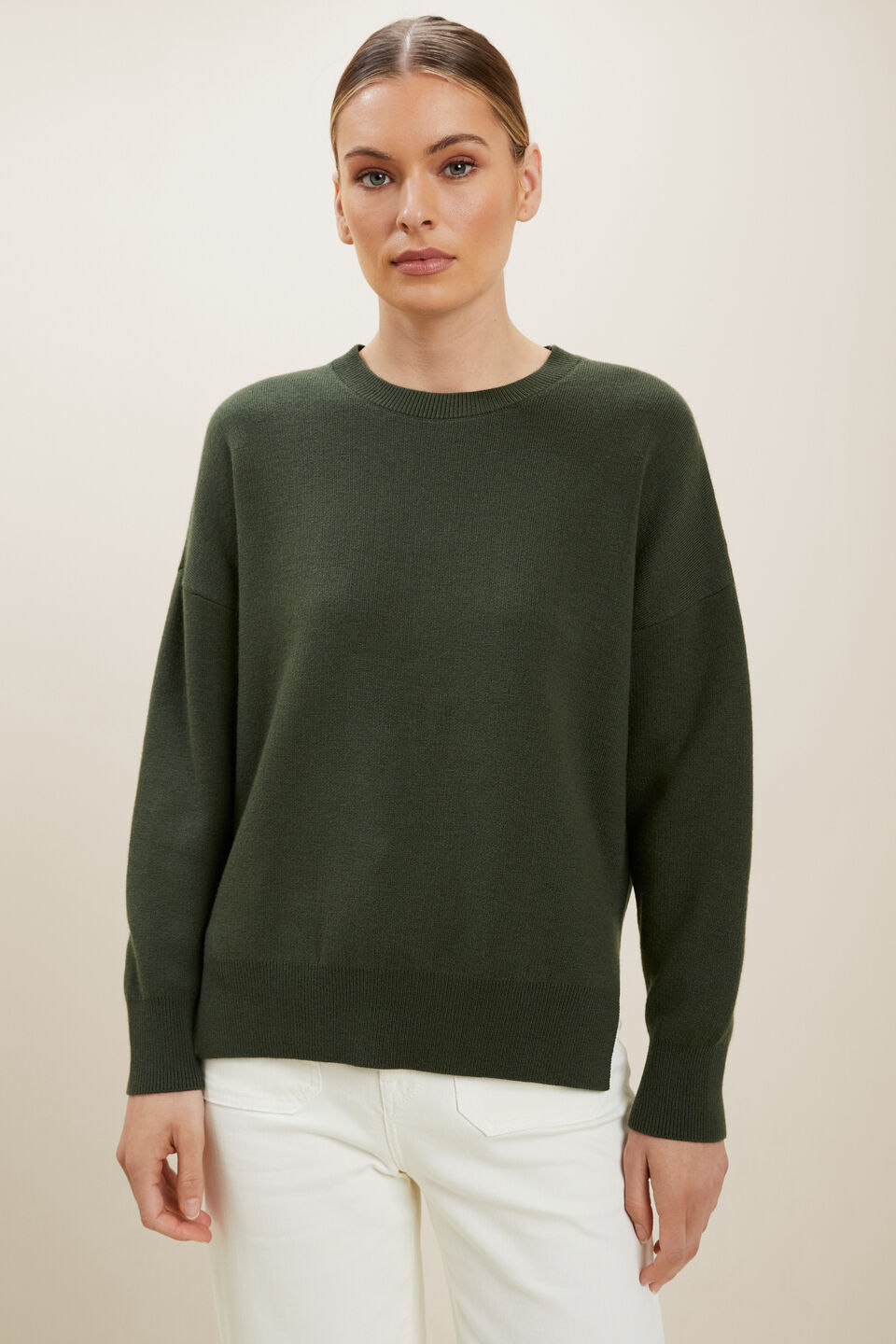 Hi-Low Sweater  Basil