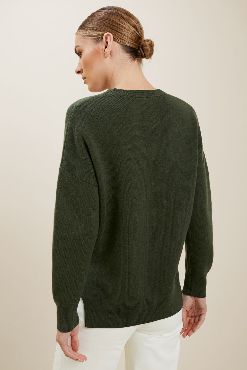 Hi-Low Sweater  Basil