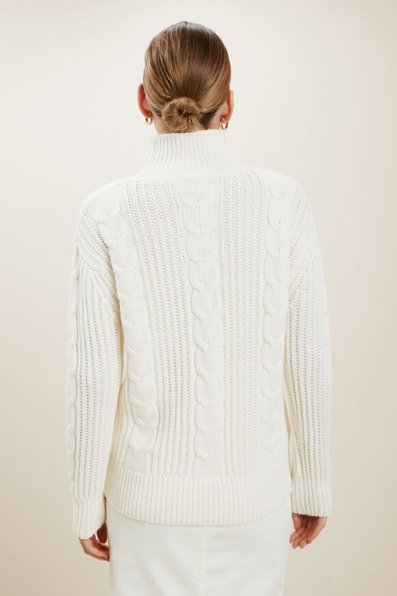 Cable Knit Sweater  French Vanilla  hi-res
