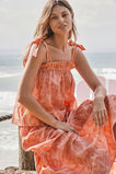 Textured Tiered Skirt  Coral Rose Floral  hi-res
