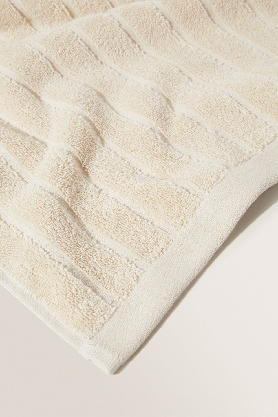 Cotton Stripe Hand Towel  Ivory Cream
