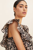 Floral Frill Sleeve Top  Neutral Floral  hi-res