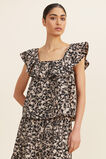 Floral Frill Sleeve Top  Neutral Floral  hi-res