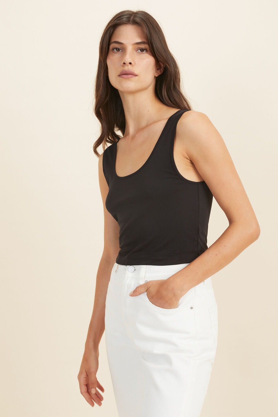 Layering Crop Top  Black
