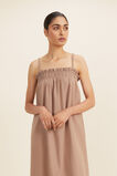 Self Stripe Midi Dress  Mocha Brown  hi-res