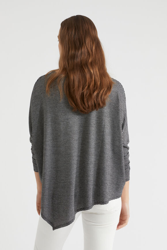 Core Asymmetrical Stripe Sweat  Onyx Marle Stripe  hi-res
