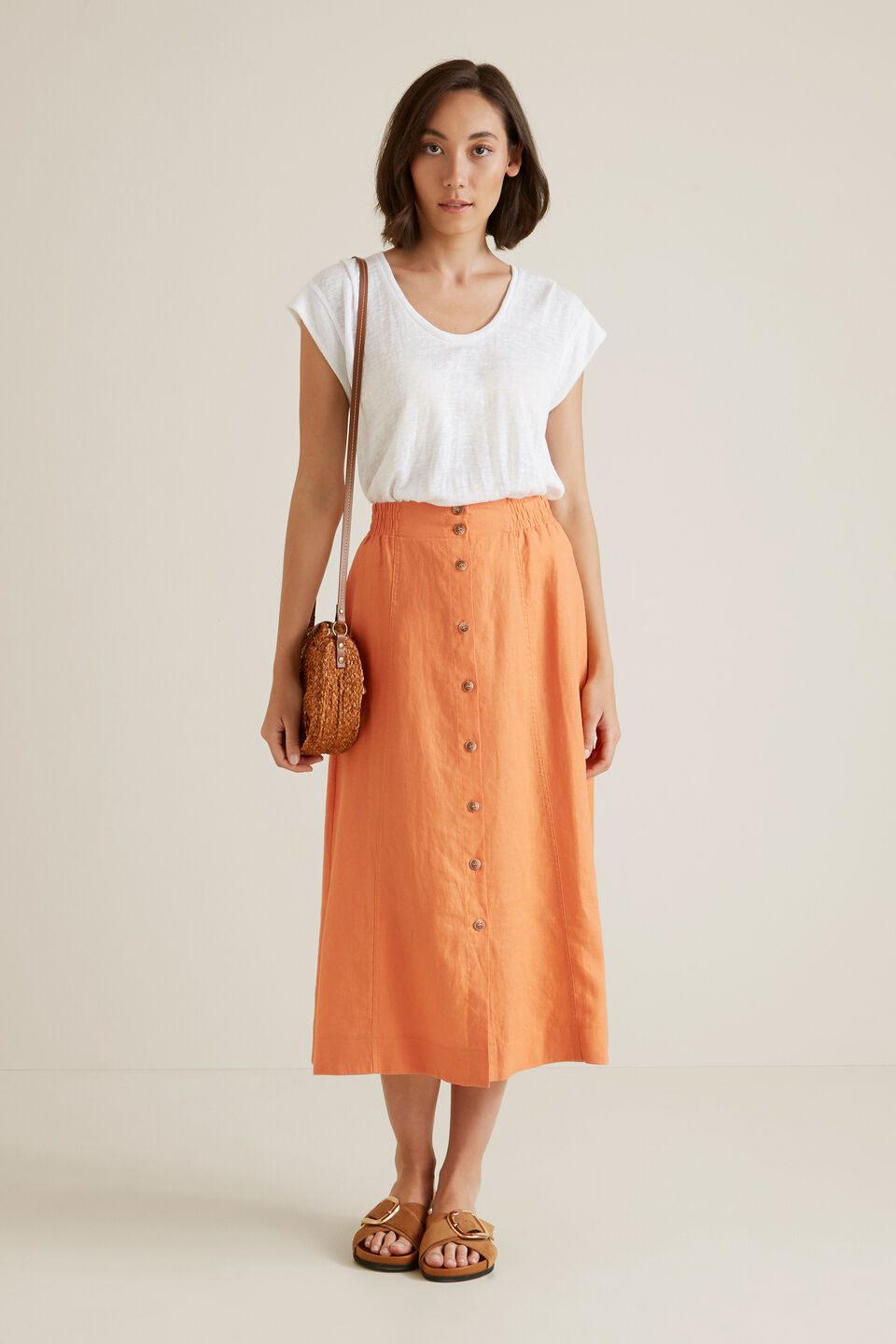 Linen Flowing Skirt  