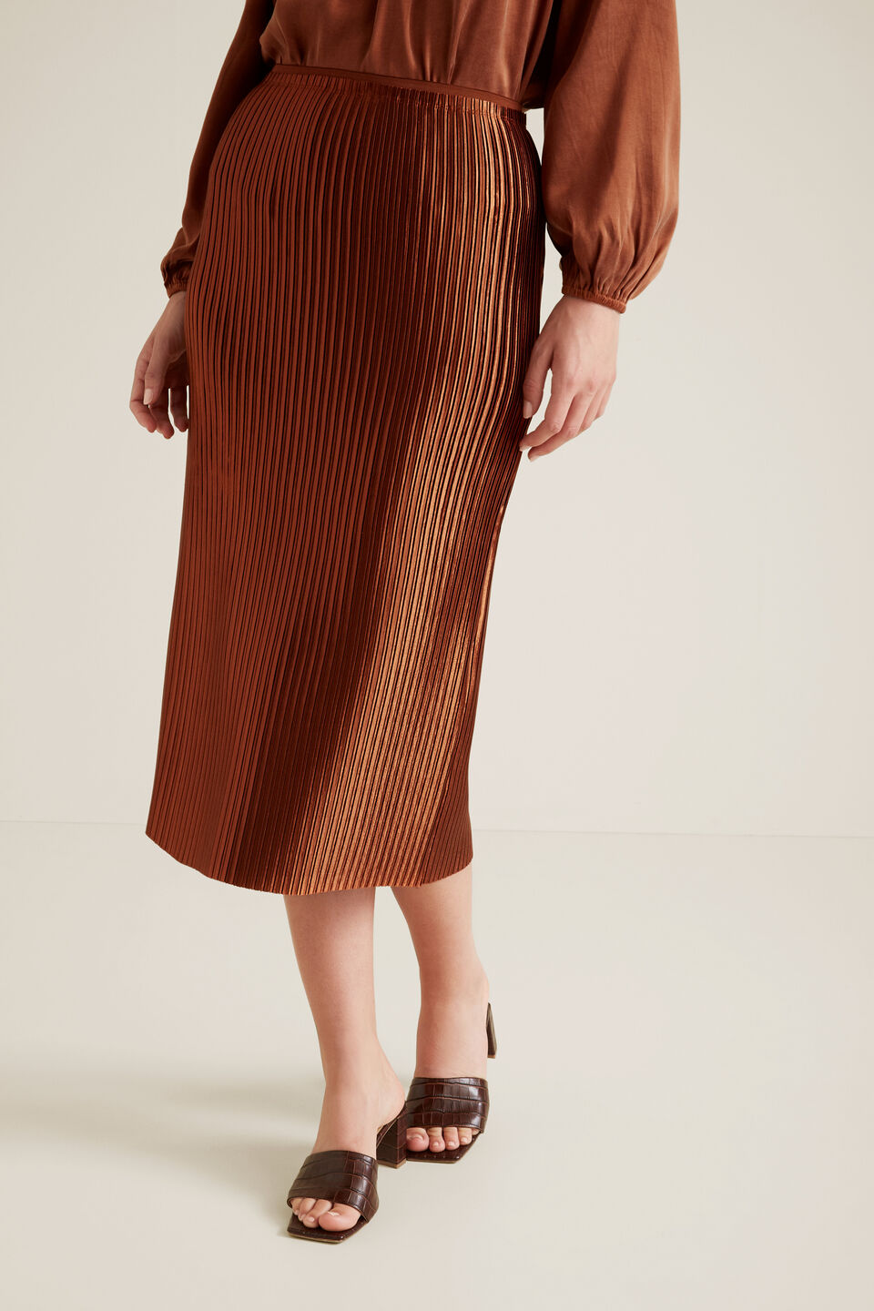 Pleated Column Skirt  