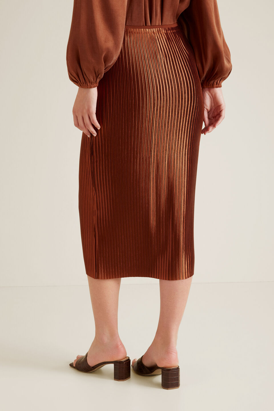 Pleated Column Skirt  