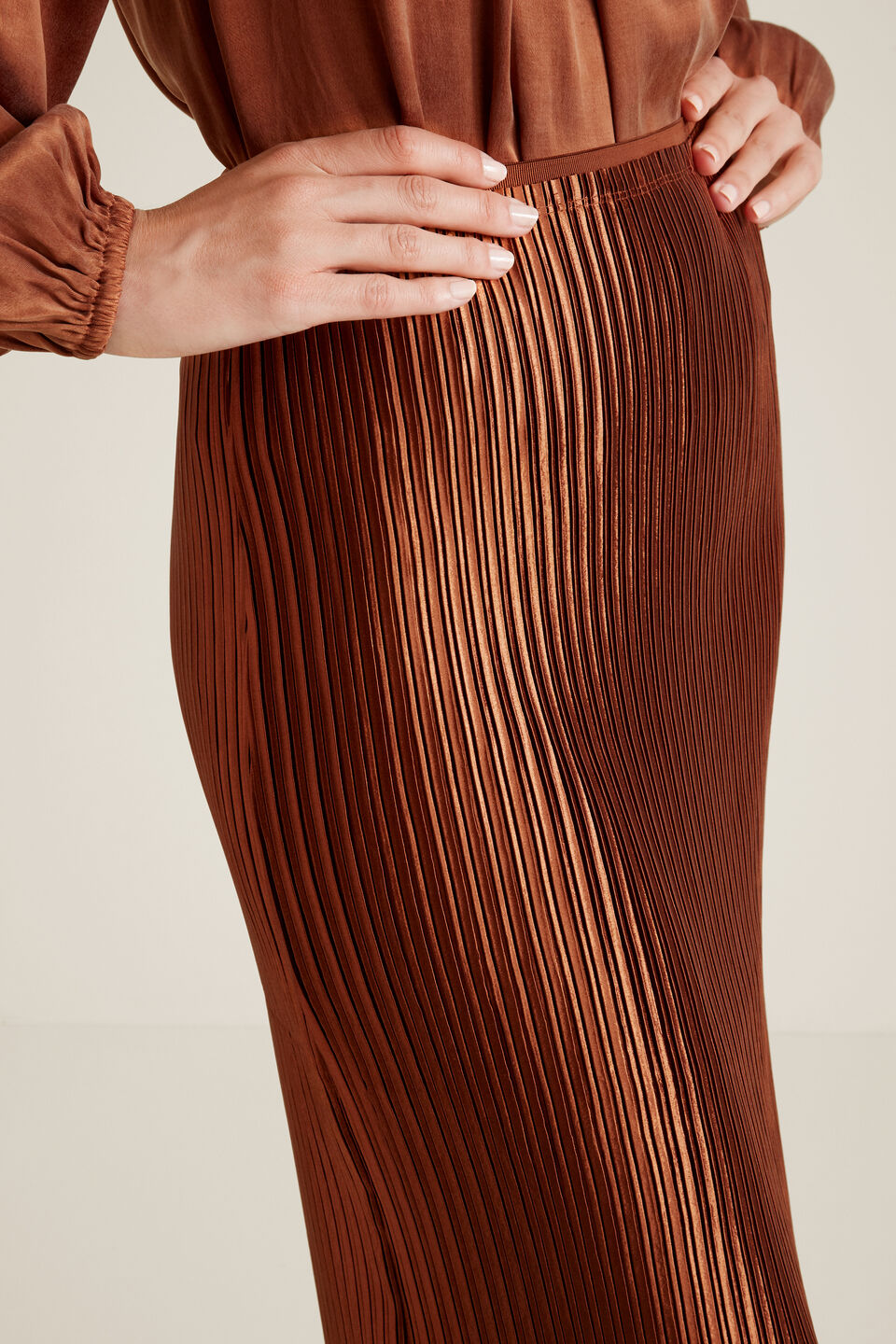 Pleated Column Skirt  