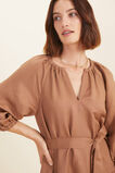 Tie Waist Mini Dress  Acorn Brown  hi-res