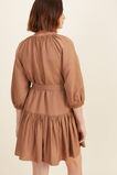 Tie Waist Mini Dress  Acorn Brown  hi-res