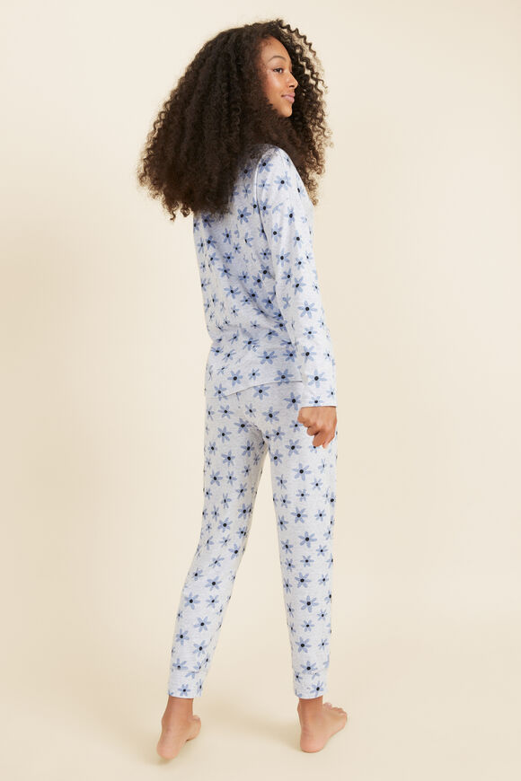 Flower Ls PJ  Powder Blue  hi-res