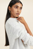 Cable Panelled Yoke Sweater  Light Grey Marle  hi-res