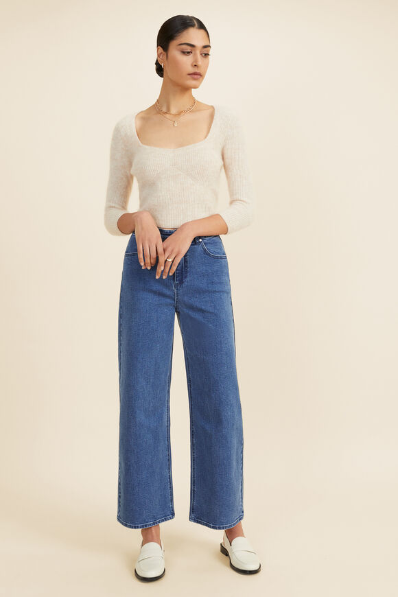 Fluffy Half Sleeve Top  Oat  hi-res
