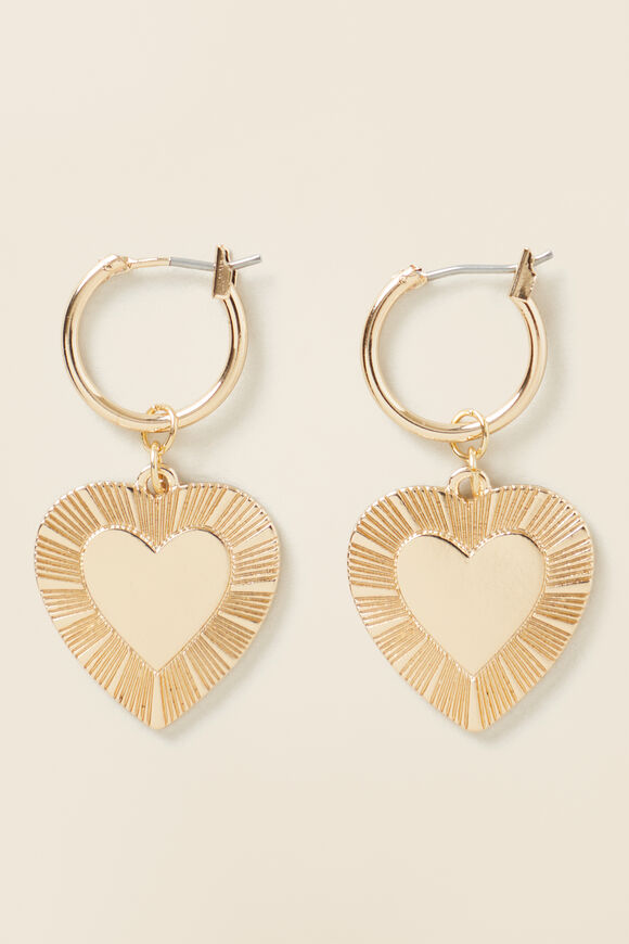 Heart Pendant Earring  Gold  hi-res