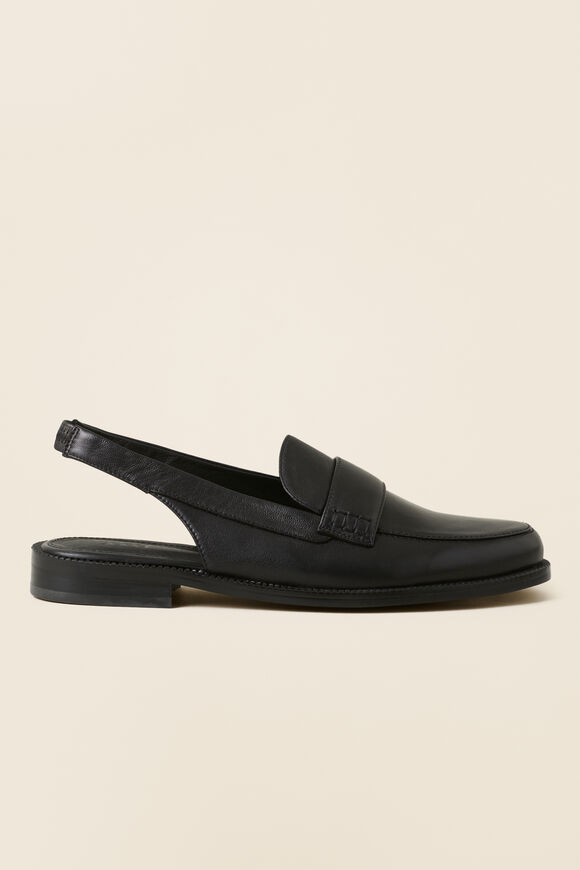 Monique Leather Slingback Loafer  Black  hi-res