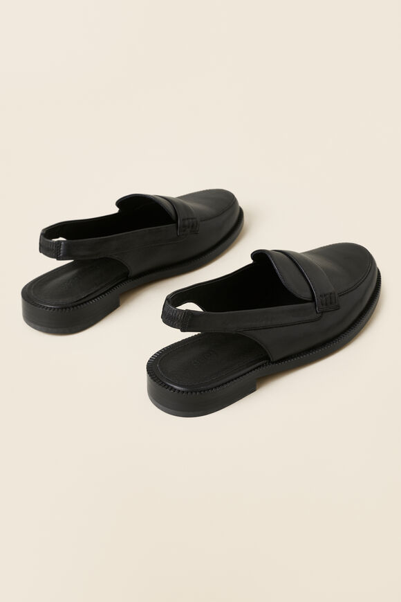 Monique Leather Slingback Loafer  Black  hi-res