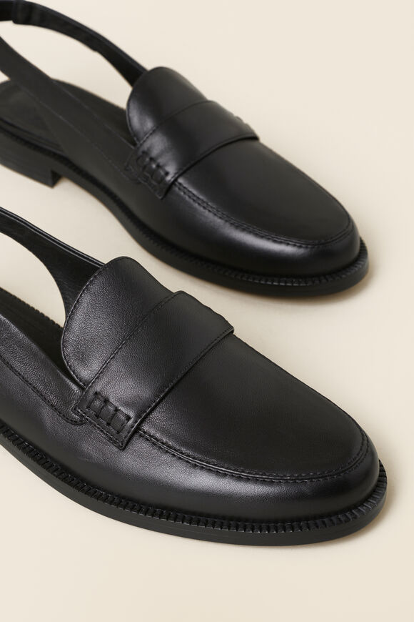 Monique Leather Slingback Loafer  Black  hi-res