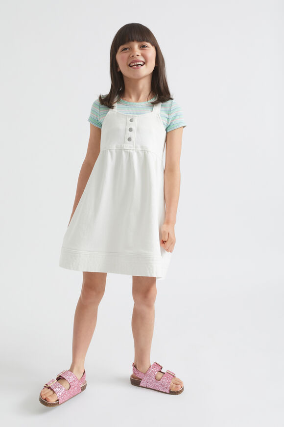 Denim Pinafore  Vintage White Wash  hi-res