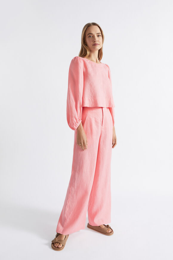 Linen Flared Top  Pale Peony  hi-res