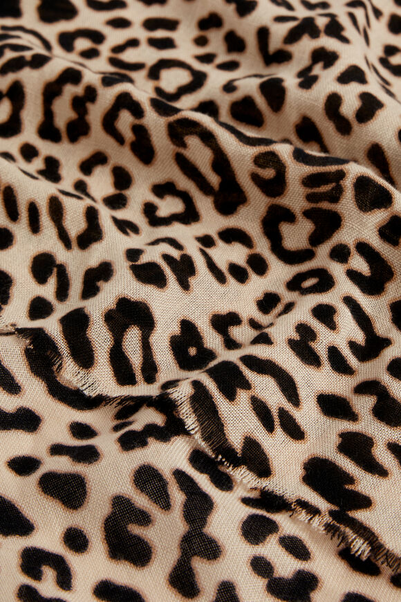 Lightweight Print Scarf  Natural Ocelot  hi-res