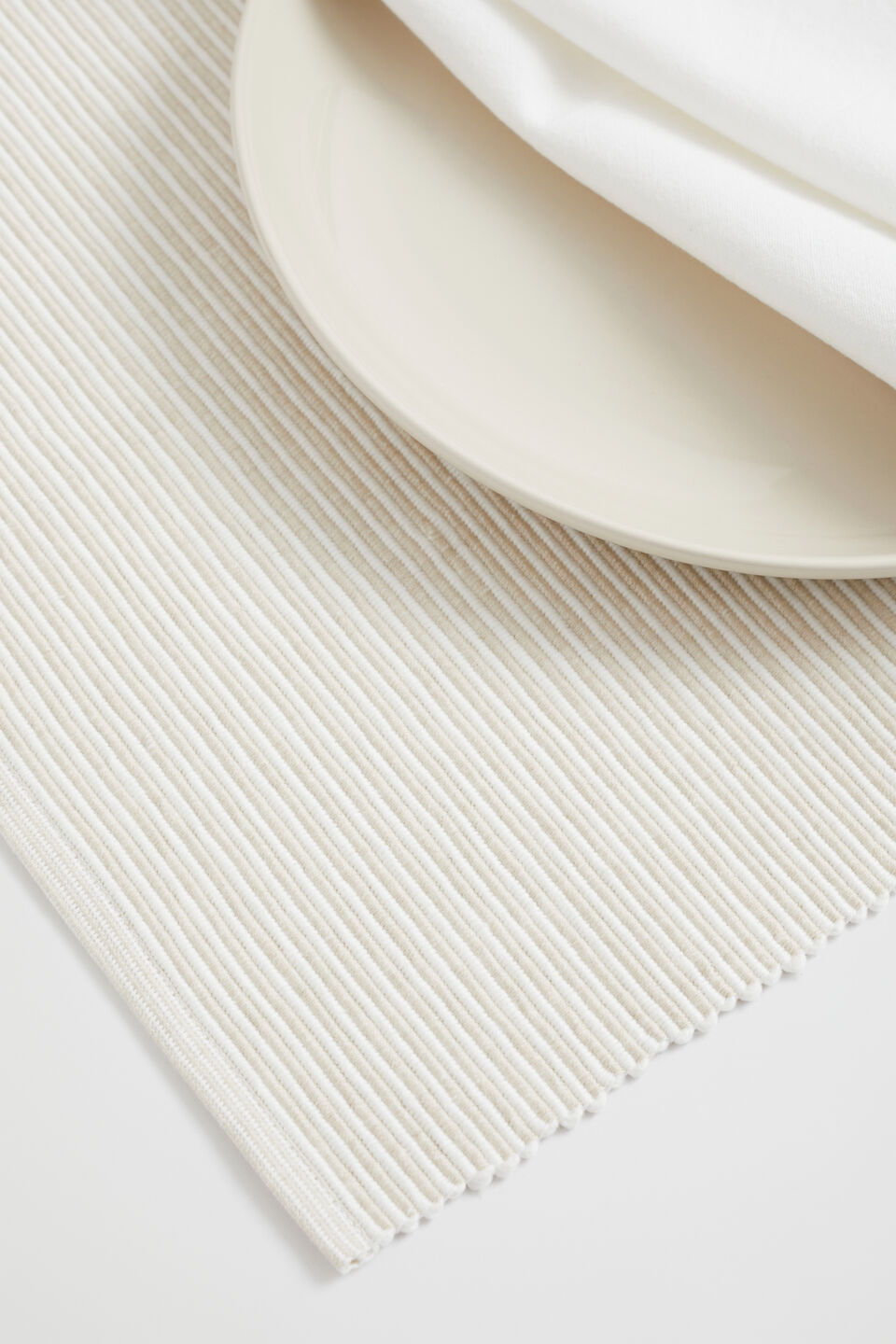 Stripe Rib Placemat Set of 4  Stone