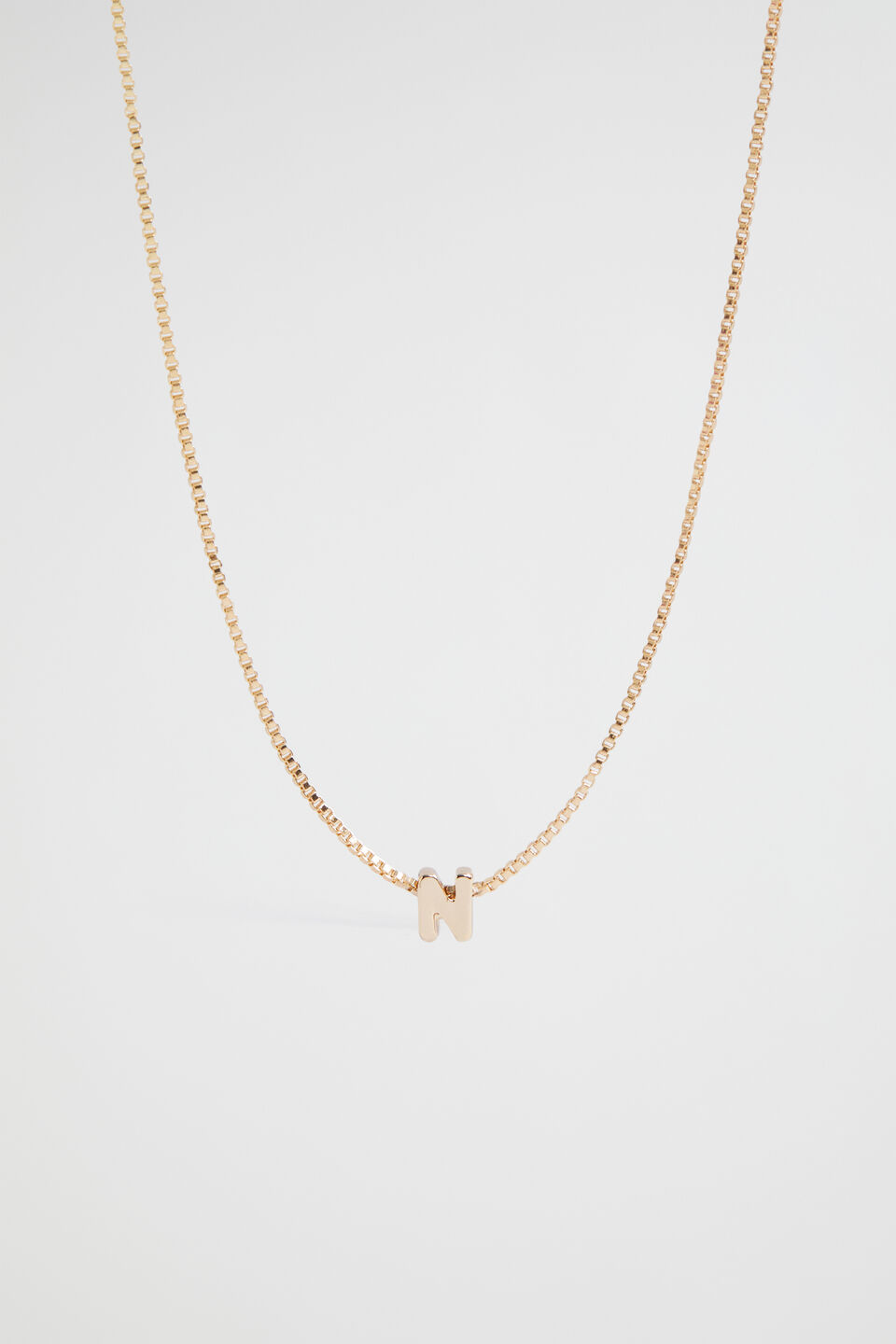 Gold Initial Necklace  N  hi-res