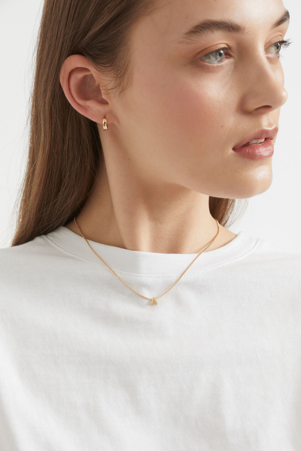 Gold Initial Necklace  N