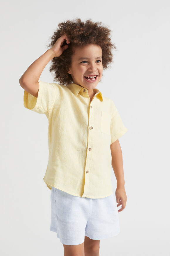 Boxy Linen Shirt  Lemon  hi-res